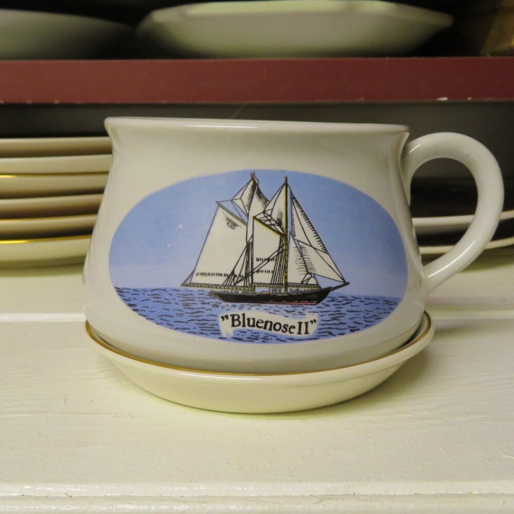 Lord Nelson Pottery Bluenose II MUG and Saucer Vintage (DK702)